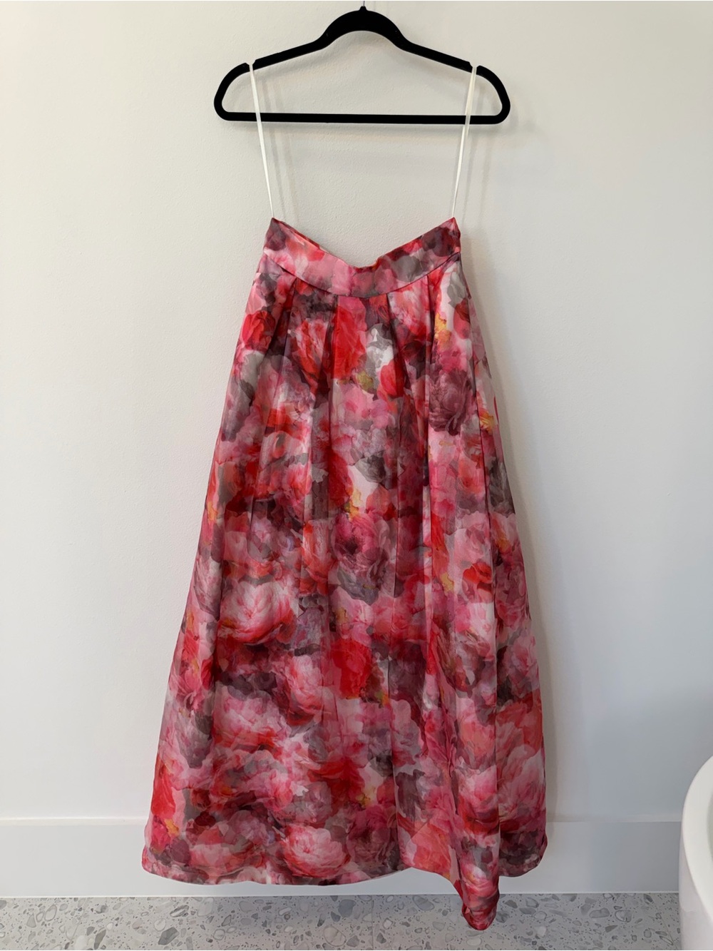 Eliza J Pink Red Floral Maxi Skirt
